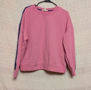 Boden Pink Blue Stripe Women's Sweater Size M 100% Cotton